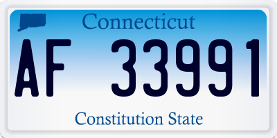 CT license plate AF33991
