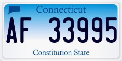 CT license plate AF33995