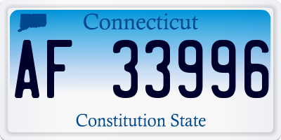 CT license plate AF33996