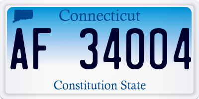 CT license plate AF34004