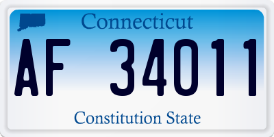 CT license plate AF34011