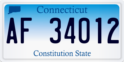 CT license plate AF34012