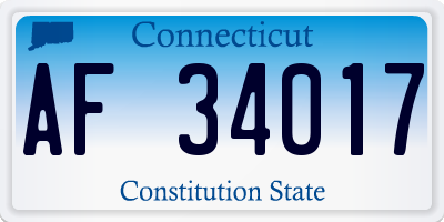CT license plate AF34017