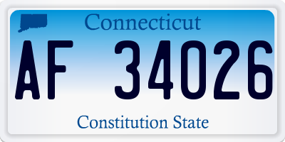 CT license plate AF34026