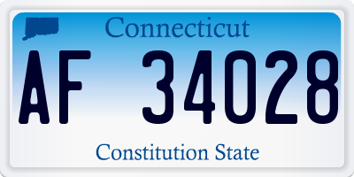 CT license plate AF34028