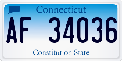 CT license plate AF34036