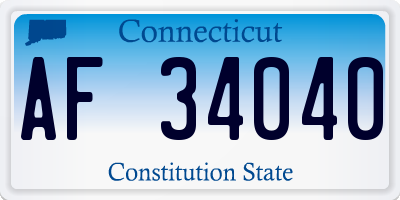 CT license plate AF34040
