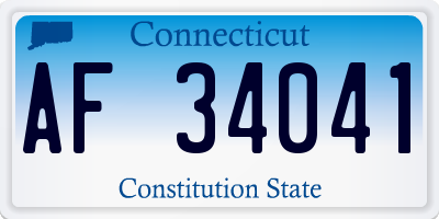 CT license plate AF34041