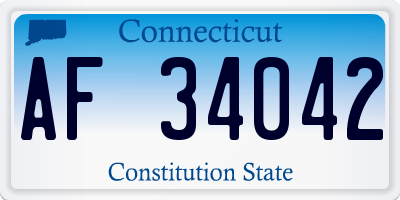 CT license plate AF34042