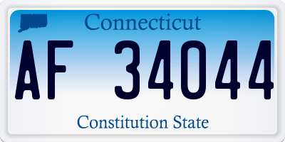 CT license plate AF34044