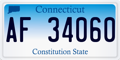 CT license plate AF34060