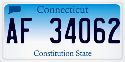 CT license plate AF34062