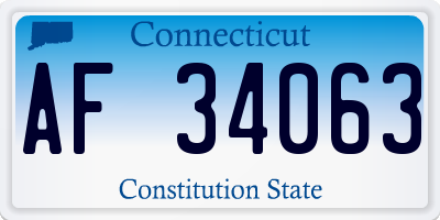 CT license plate AF34063