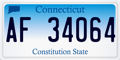 CT license plate AF34064