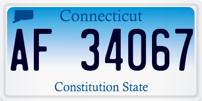 CT license plate AF34067