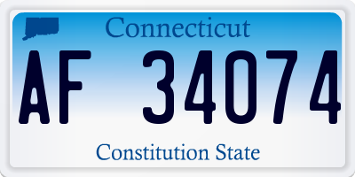 CT license plate AF34074