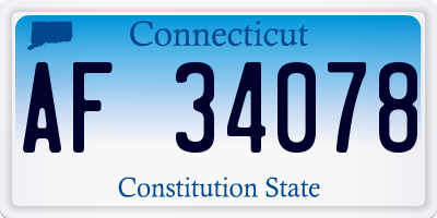 CT license plate AF34078