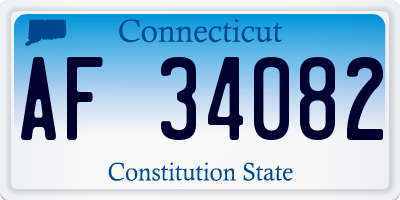 CT license plate AF34082