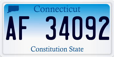CT license plate AF34092