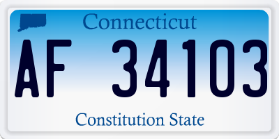 CT license plate AF34103