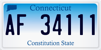 CT license plate AF34111