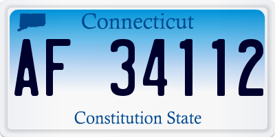 CT license plate AF34112