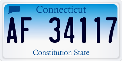 CT license plate AF34117