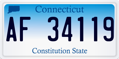 CT license plate AF34119