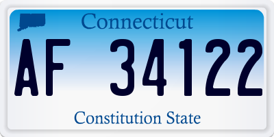 CT license plate AF34122