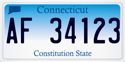 CT license plate AF34123