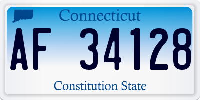 CT license plate AF34128