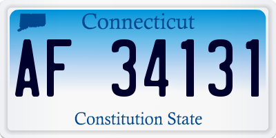 CT license plate AF34131