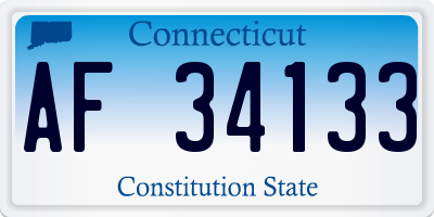 CT license plate AF34133