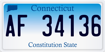 CT license plate AF34136