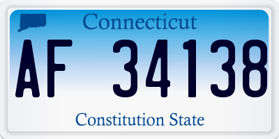 CT license plate AF34138