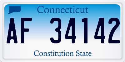 CT license plate AF34142