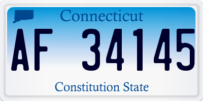 CT license plate AF34145