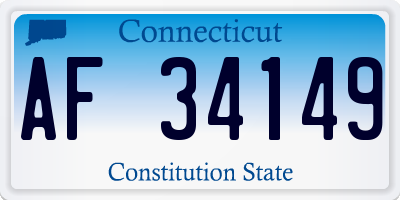 CT license plate AF34149