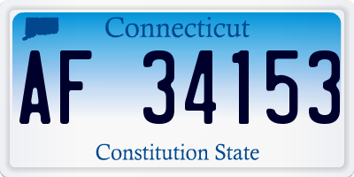CT license plate AF34153