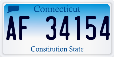 CT license plate AF34154