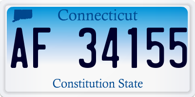 CT license plate AF34155