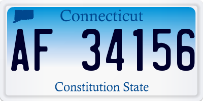 CT license plate AF34156
