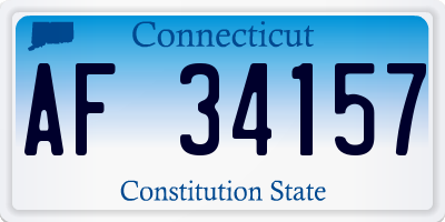 CT license plate AF34157