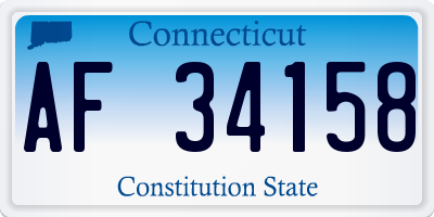CT license plate AF34158