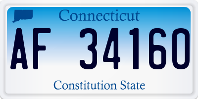 CT license plate AF34160