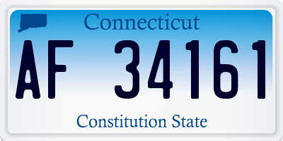 CT license plate AF34161