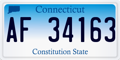 CT license plate AF34163