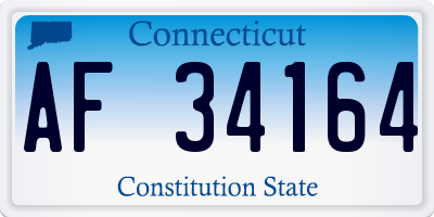 CT license plate AF34164