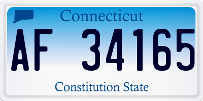 CT license plate AF34165