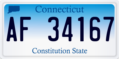 CT license plate AF34167
